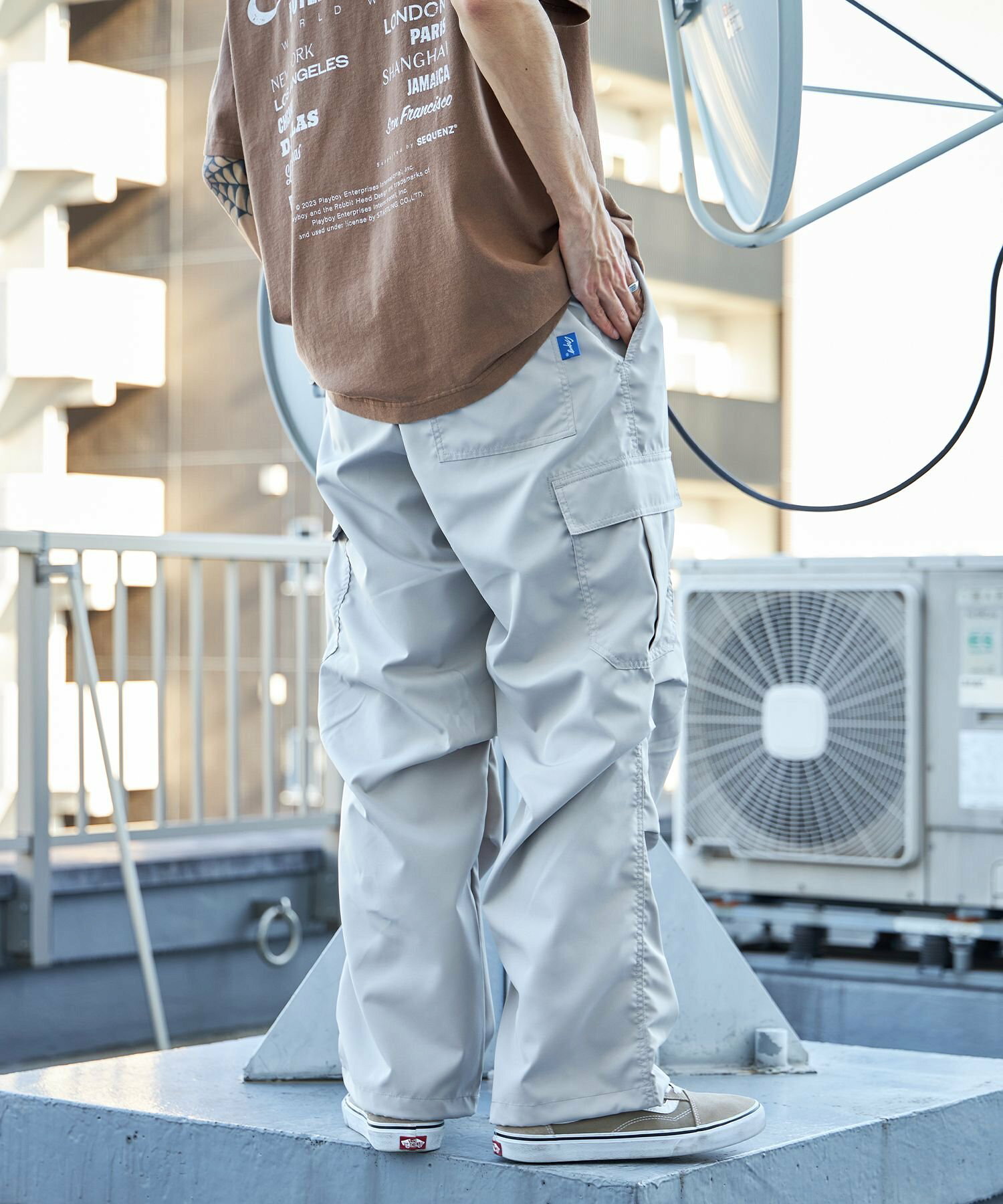 【SEQUENZ】 TECH 5 POCKET STRING PANTS / 5ポケット カーゴ ワイド テック ノームコア ベルト付き